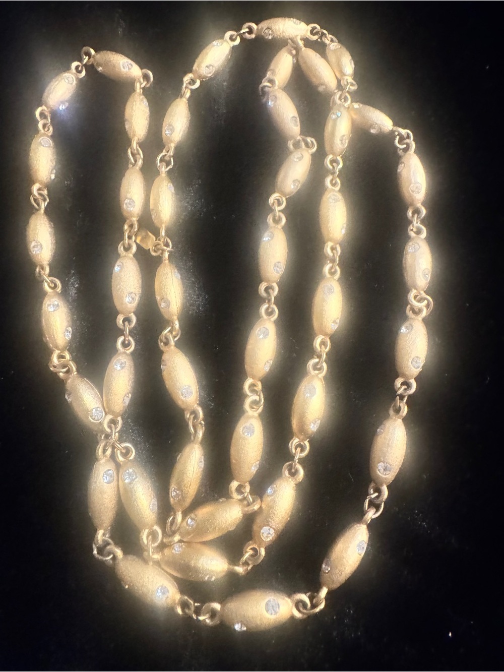 Vtg Swarovski signed gold tone crystal  sparkling  18” necklace excellent cond